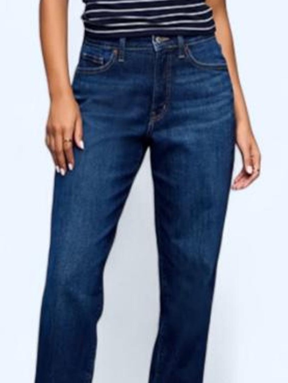 Old Navy Curvy High-Waisted OG Loose Jeans High-waisted straight-leg blue denim